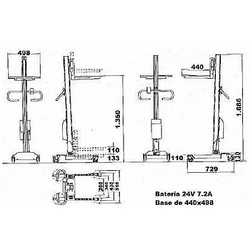 Empilhador elétrico 90 kg elevação de 1.350 mm - 0