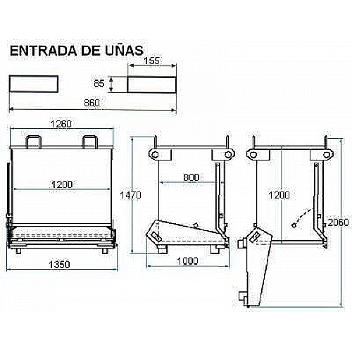 Contentor descarga inferior 1100 L - 0