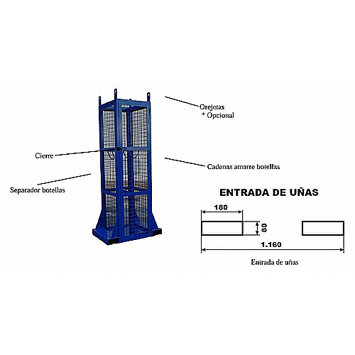 Jaula para 4 garrafas para grua ou empilhador - 0