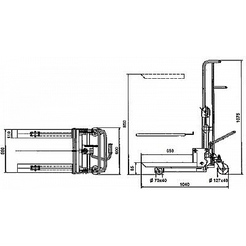 Empilhador manual carga de 400-kg - 0