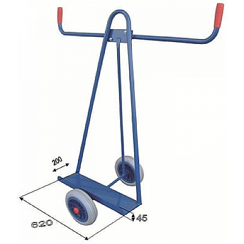 Carrinho de transporte porta-tábuas de 2 rodas - carga de 300 kg - 0