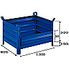 Cesto de chapa metálica 1200 x 800 com lateral dobrável