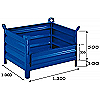 Cesto de chapa metálica 1200 x 1000 com lateral dobrável