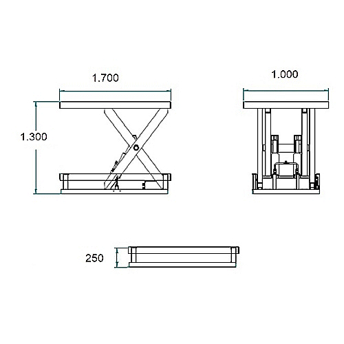 Mesa de elevação elétrica 2.000 kg. Plataforma de 1700 x 1000 - 0