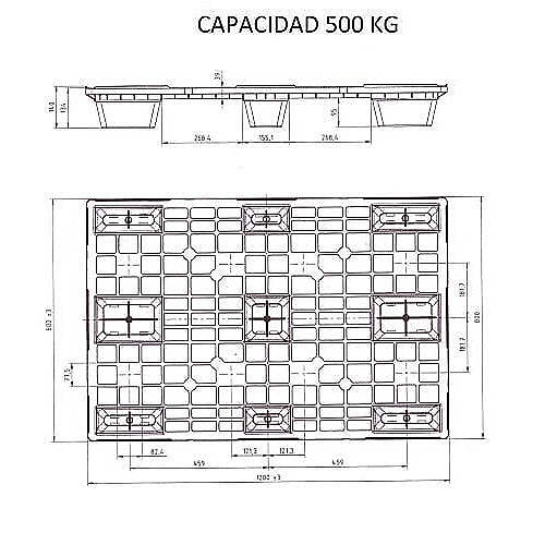 Palete de Exportação 1.200 x 800 mm. gradeada - 0